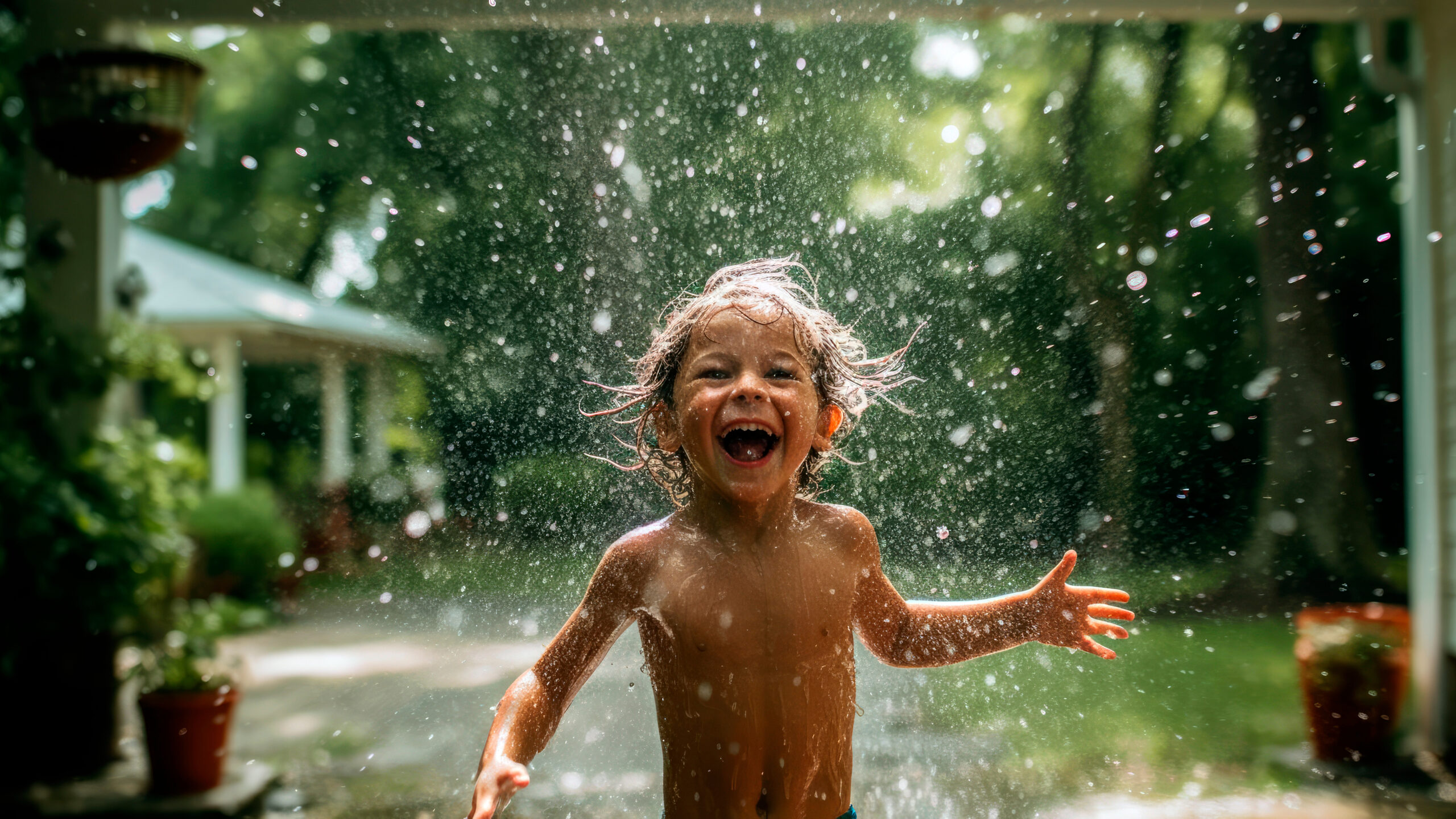 夏だからこそ全身ずぶ濡れで水鉄砲合戦！